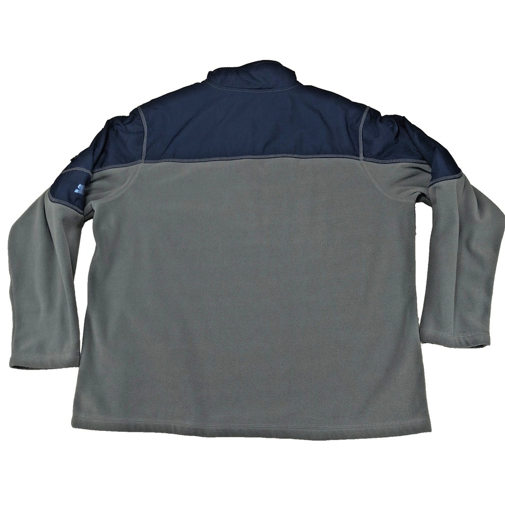 Starter Men 2XL Gray Navy Blue Colorblock 1/4 Zip Fleece Pullover Jacket RN52469 - Picture 2 of 10